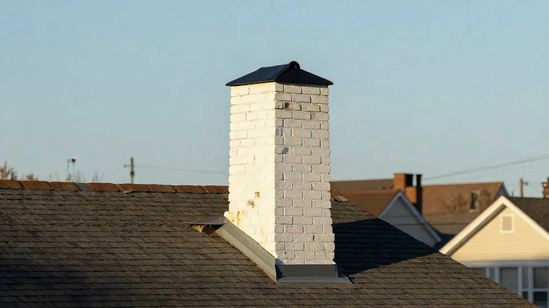 Brick chimney on a home served by Tall Oaks Chimney Sweep in Washington, DC